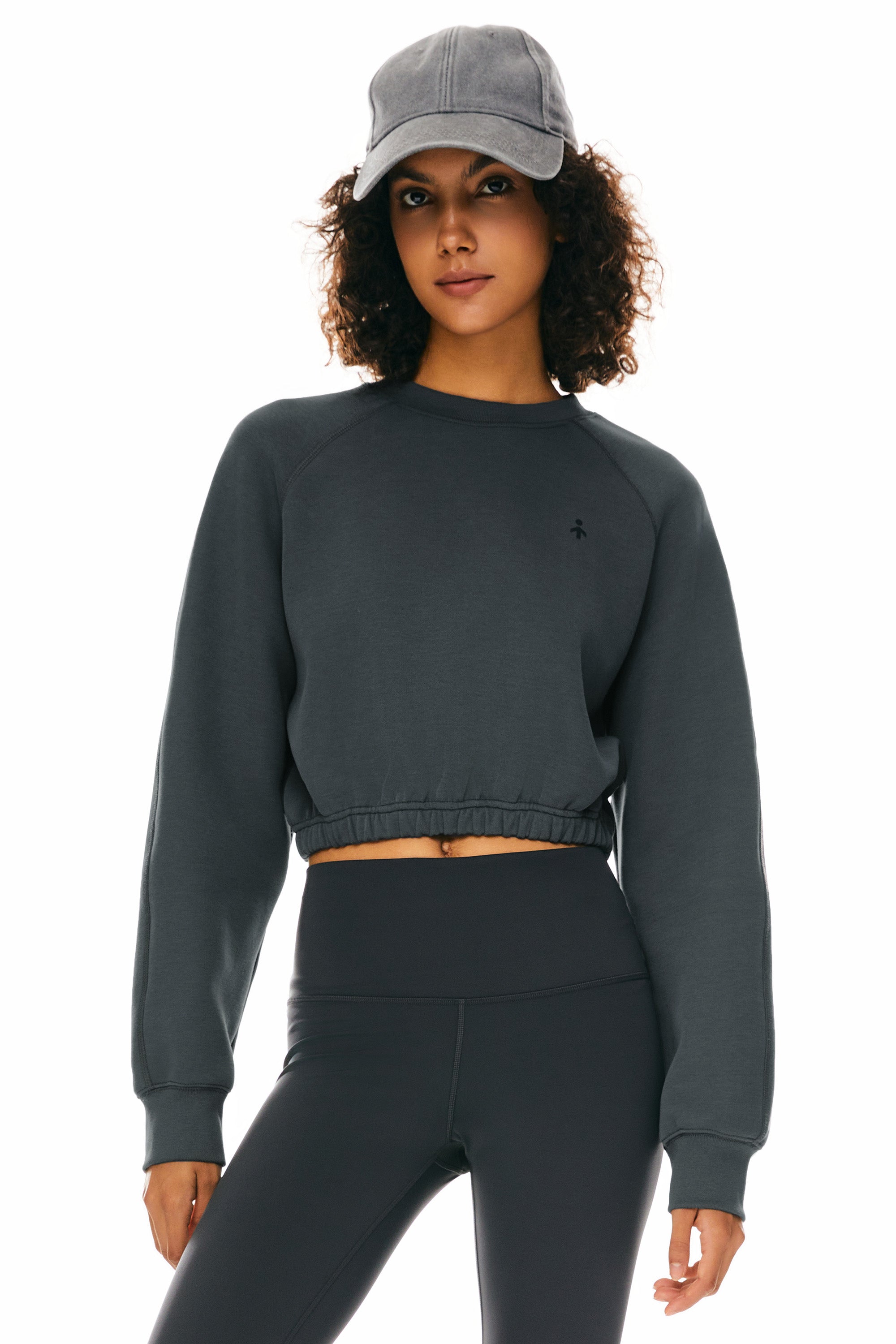 Oversized Cropped Sweatshirt Long Sleeve - Image 6