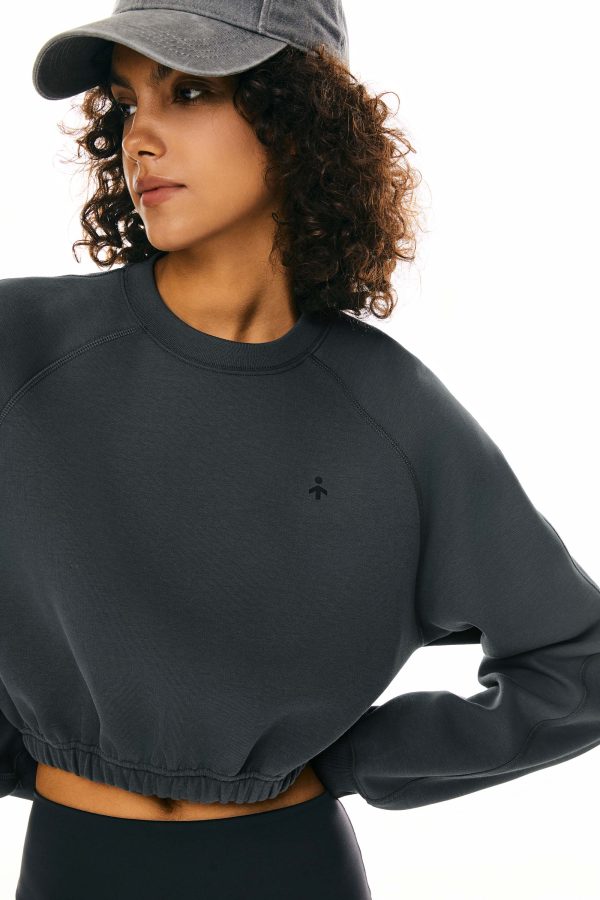 Oversized Cropped Sweatshirt Long Sleeve - Image 7