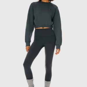 Oversized Cropped Sweatshirt Long Sleeve