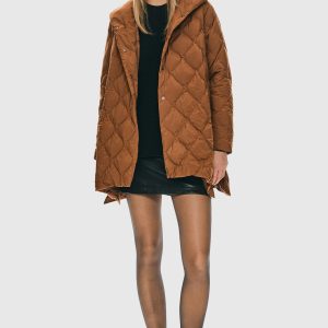 Oversized Quilted Puffer Jacket Lightweight with Pockets