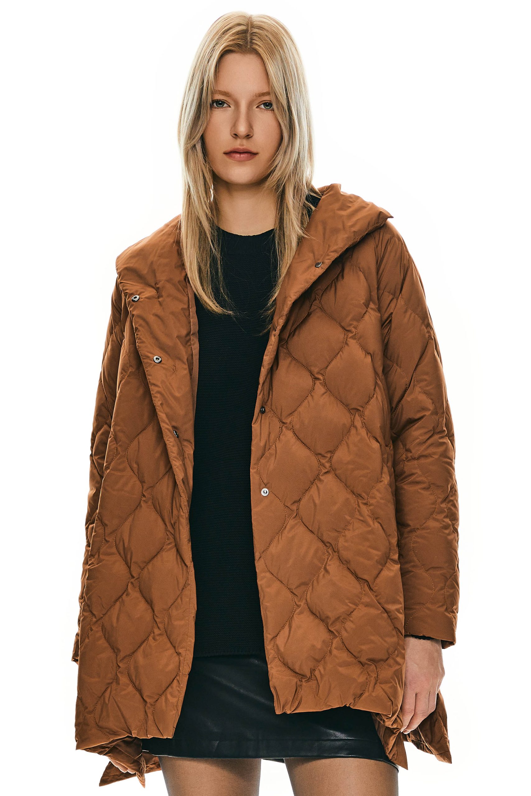 Oversized Quilted Puffer Jacket Lightweight with Pockets - Image 2
