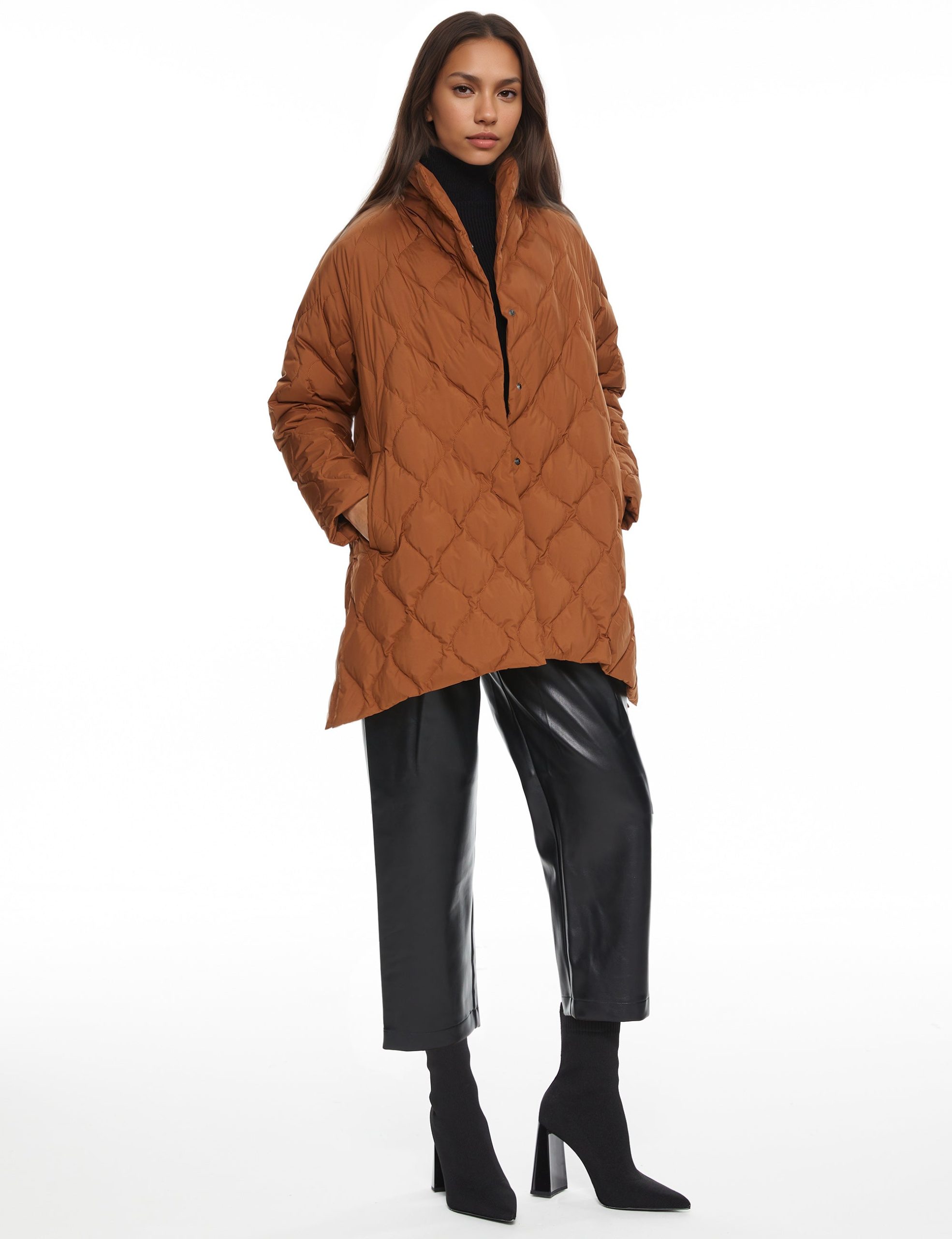 Oversized Quilted Puffer Jacket Lightweight with Pockets - Image 6