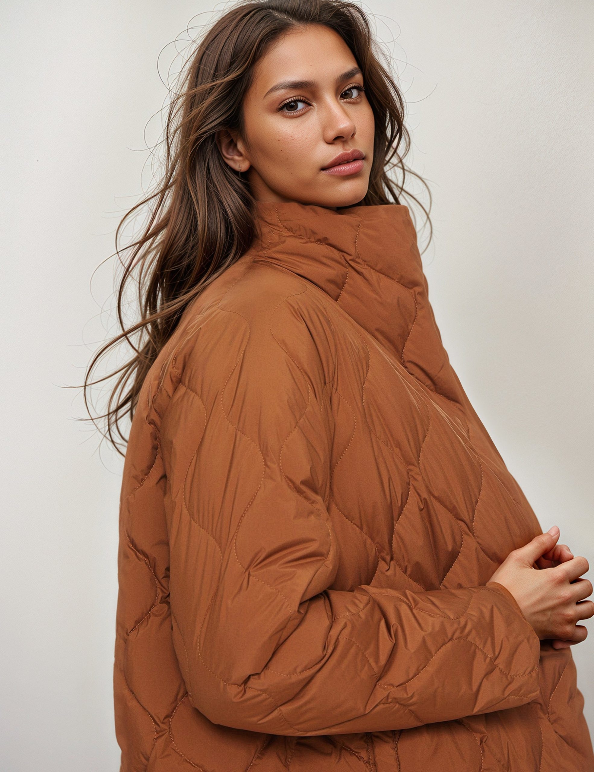 Oversized Quilted Puffer Jacket Lightweight with Pockets - Image 11