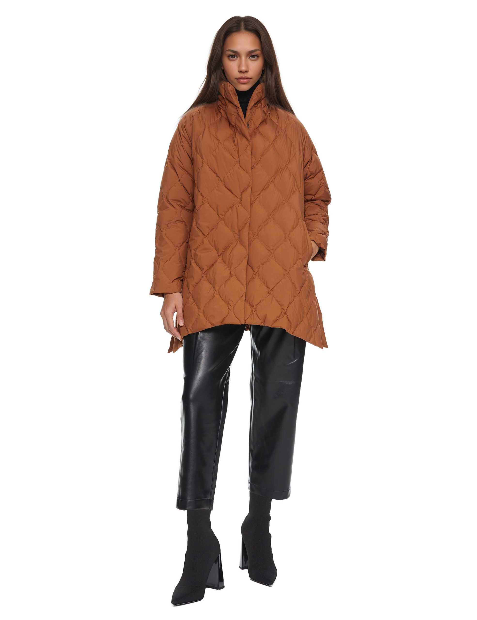 Oversized Quilted Puffer Jacket Lightweight with Pockets - Image 7