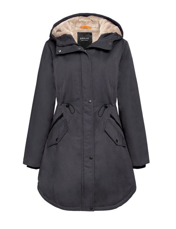 Fleece-Lined Hooded Parka Jacket with Pockets - Image 81