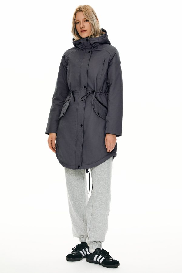 Fleece-Lined Hooded Parka Jacket with Pockets - Image 77