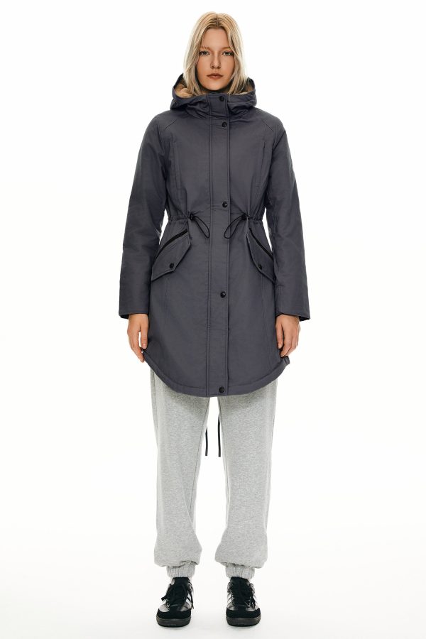 Fleece-Lined Hooded Parka Jacket with Pockets - Image 78