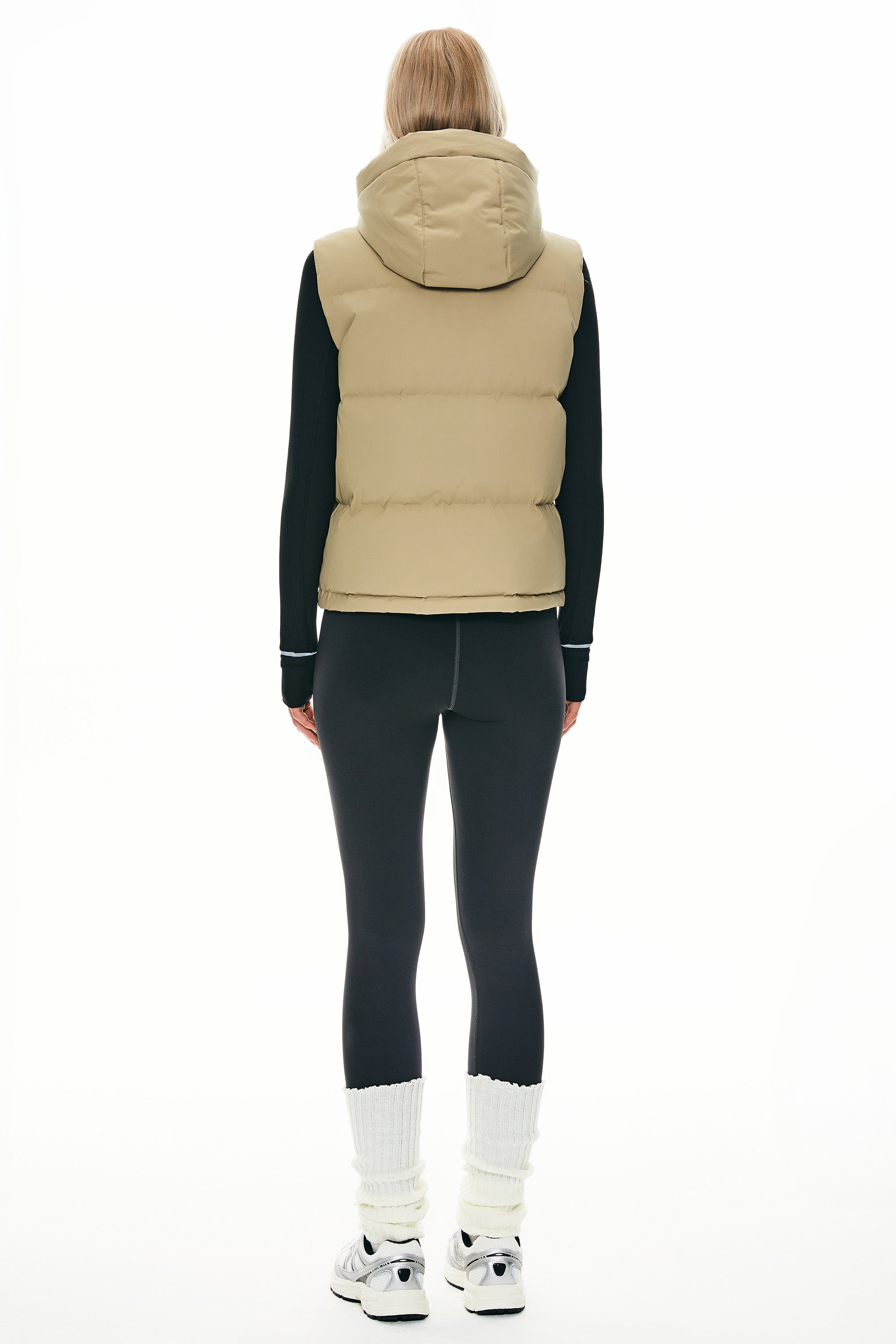 Puffer Down Vest Hooded Cropped Zip Up - Image 4