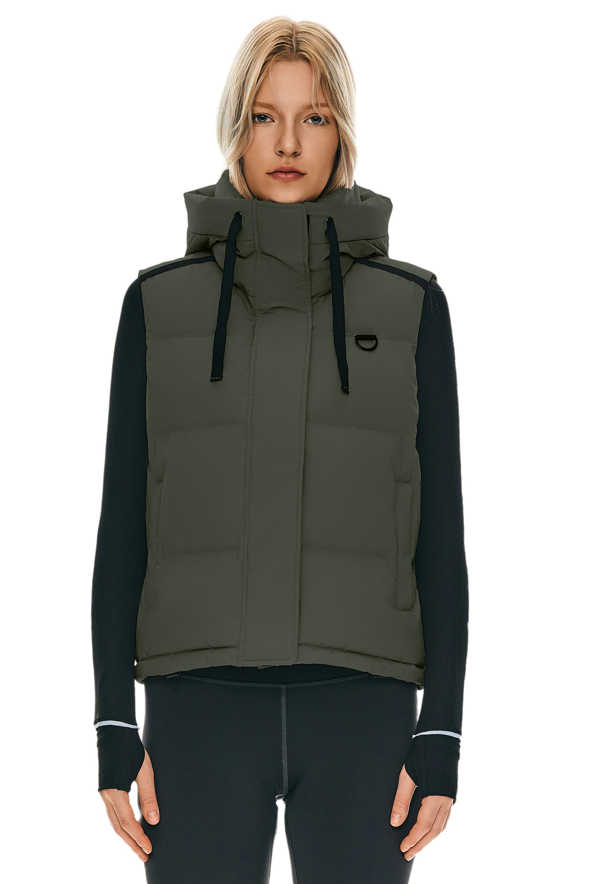 Puffer Down Vest Hooded Cropped Zip Up - Image 10