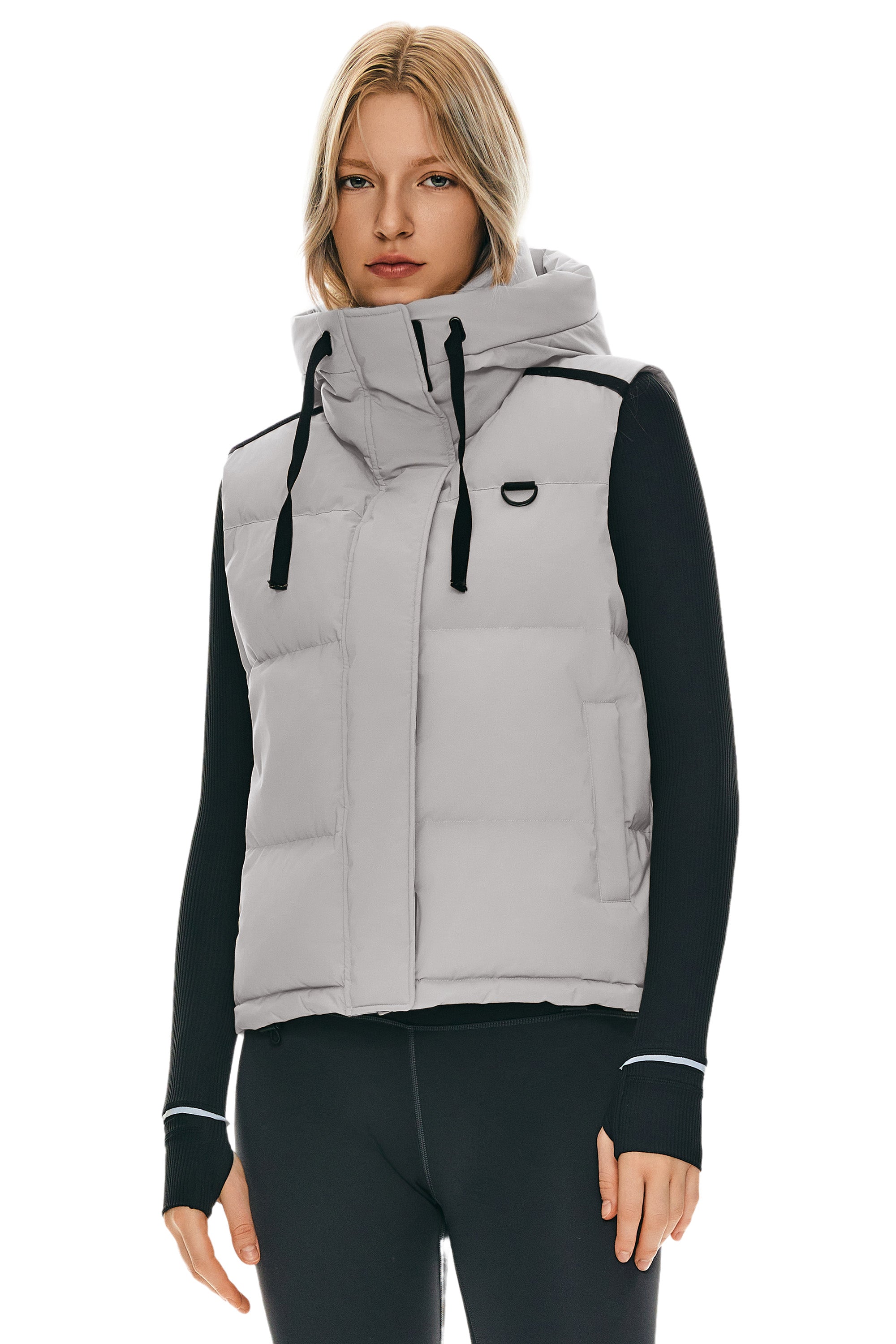 Puffer Down Vest Hooded Cropped Zip Up - Image 16