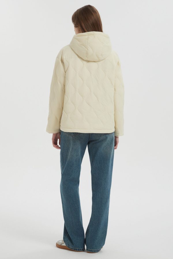 Down Puffer Jacket Half Zip Hoodies Coat - Image 9