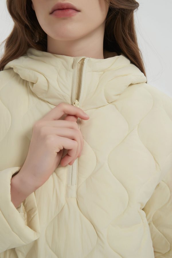 Down Puffer Jacket Half Zip Hoodies Coat - Image 13