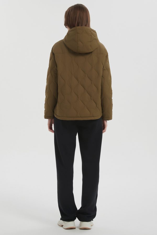 Down Puffer Jacket Half Zip Hoodies Coat - Image 3