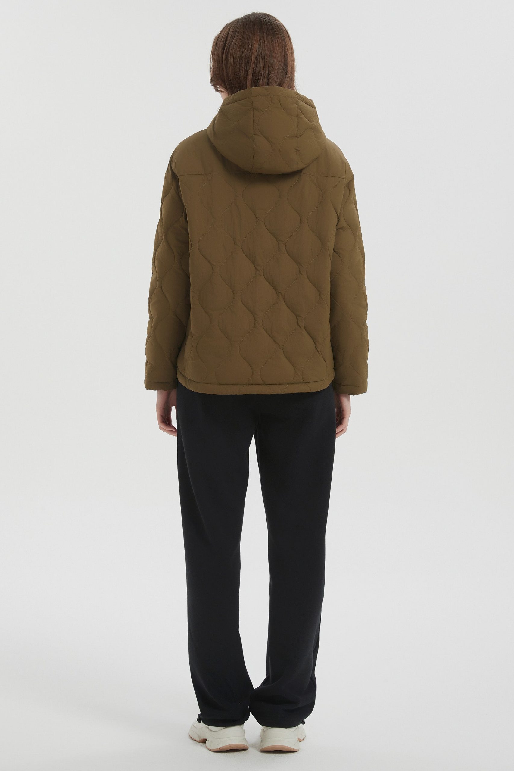 Down Puffer Jacket Half Zip Hoodies Coat - Image 3