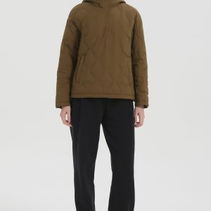 Down Puffer Jacket Half Zip Hoodies Coat