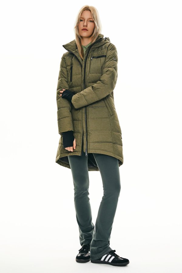 Slant Pocket Zip up Puffer Down Coat - Image 13
