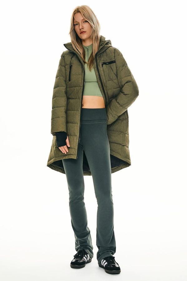 Slant Pocket Zip up Puffer Down Coat - Image 11