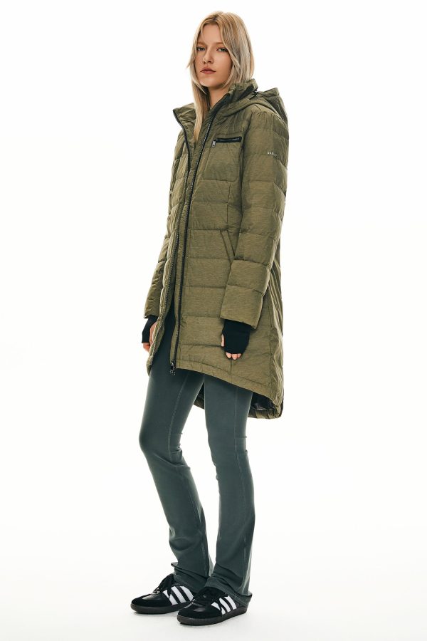 Slant Pocket Zip up Puffer Down Coat - Image 14
