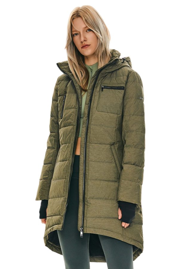 Slant Pocket Zip up Puffer Down Coat - Image 16