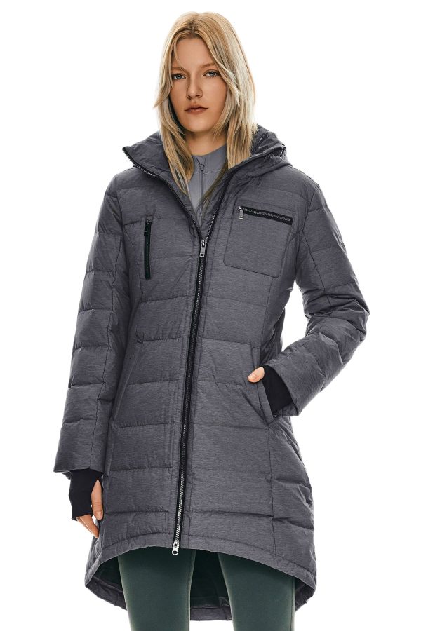 Slant Pocket Zip up Puffer Down Coat - Image 30