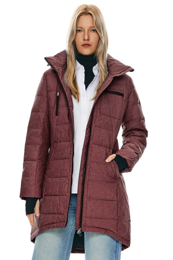 Slant Pocket Zip up Puffer Down Coat - Image 25