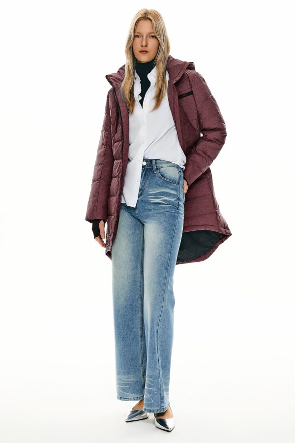 Slant Pocket Zip up Puffer Down Coat - Image 27