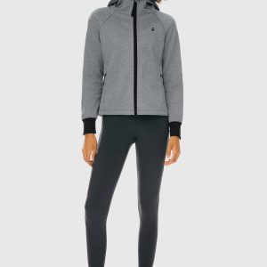 Zip Up Fleece Lined Hoodie Long Sleeve Cropped Sweatshirt