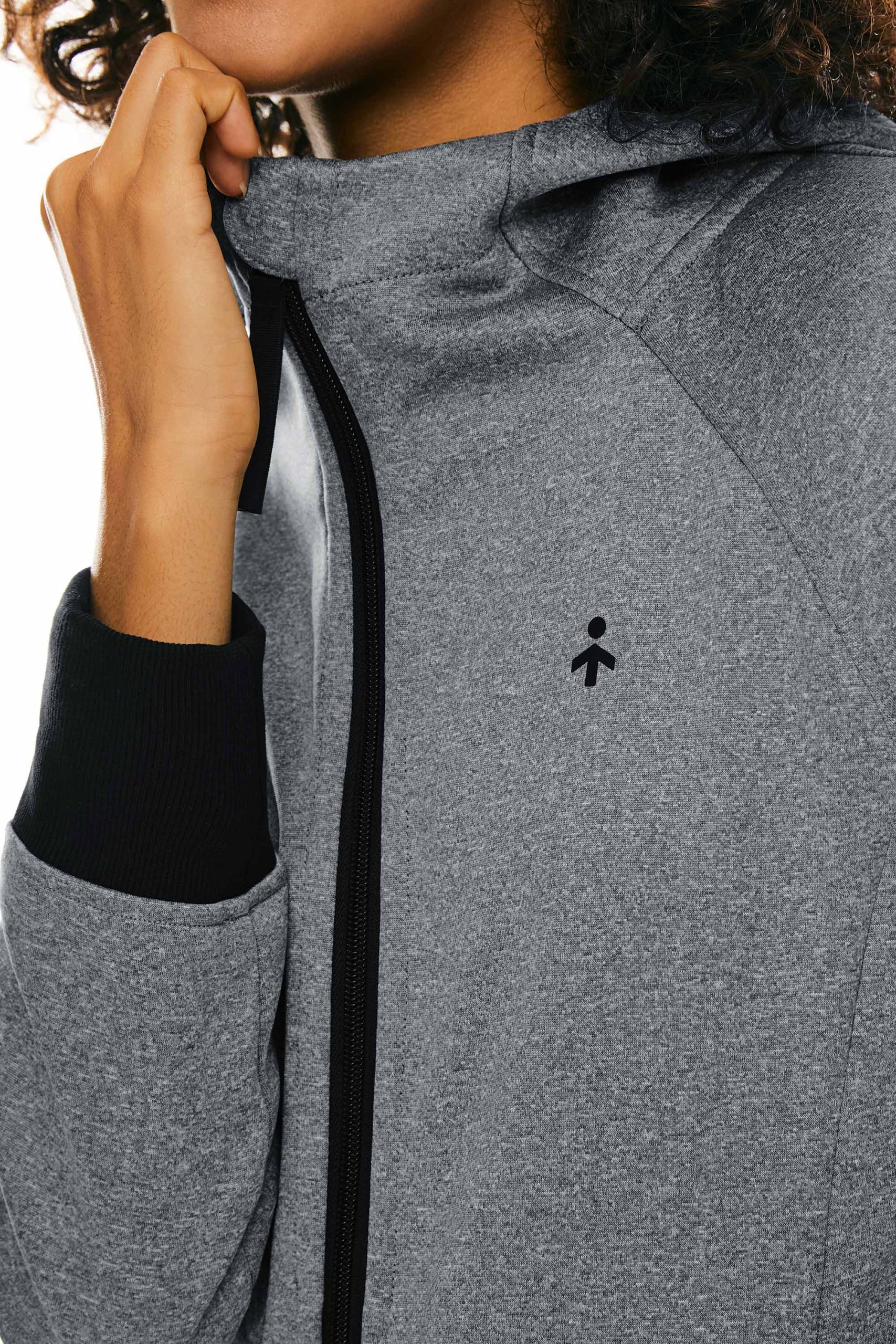 Zip Up Fleece Lined Hoodie Long Sleeve Cropped Sweatshirt - Image 6