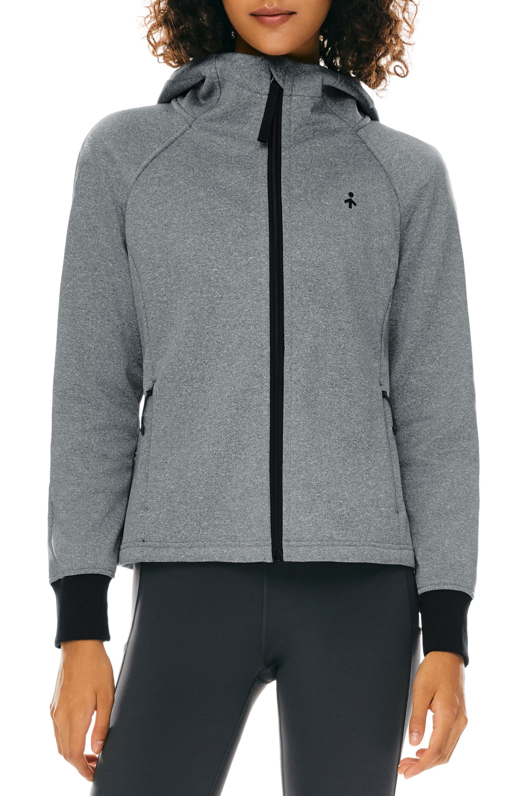 Zip Up Fleece Lined Hoodie Long Sleeve Cropped Sweatshirt - Image 5