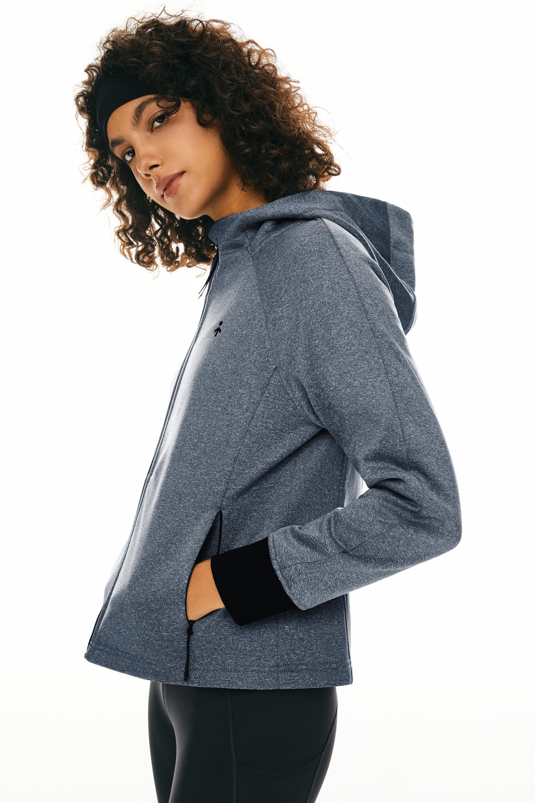 Zip Up Fleece Lined Hoodie Long Sleeve Cropped Sweatshirt - Image 12