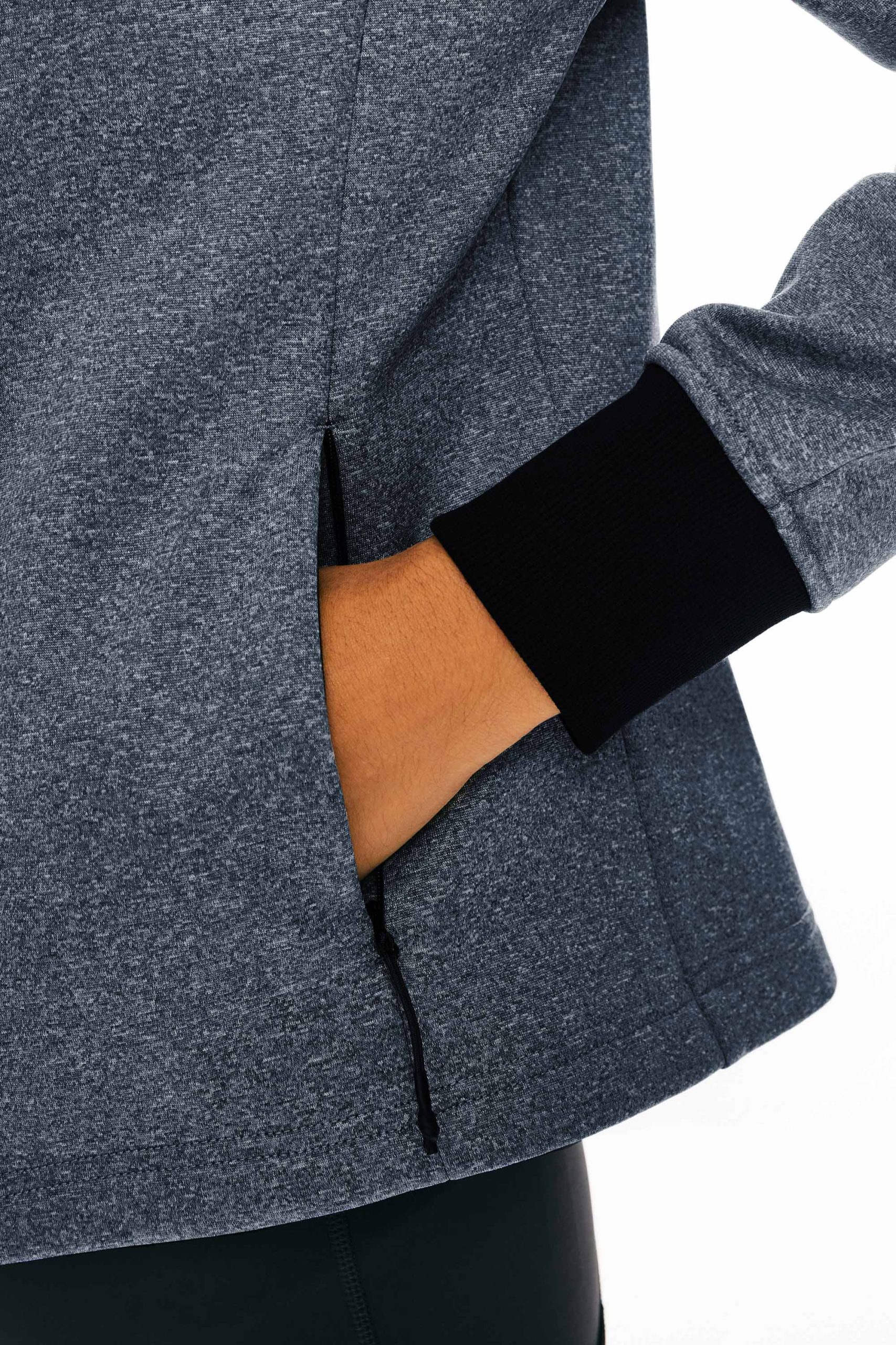 Zip Up Fleece Lined Hoodie Long Sleeve Cropped Sweatshirt - Image 17