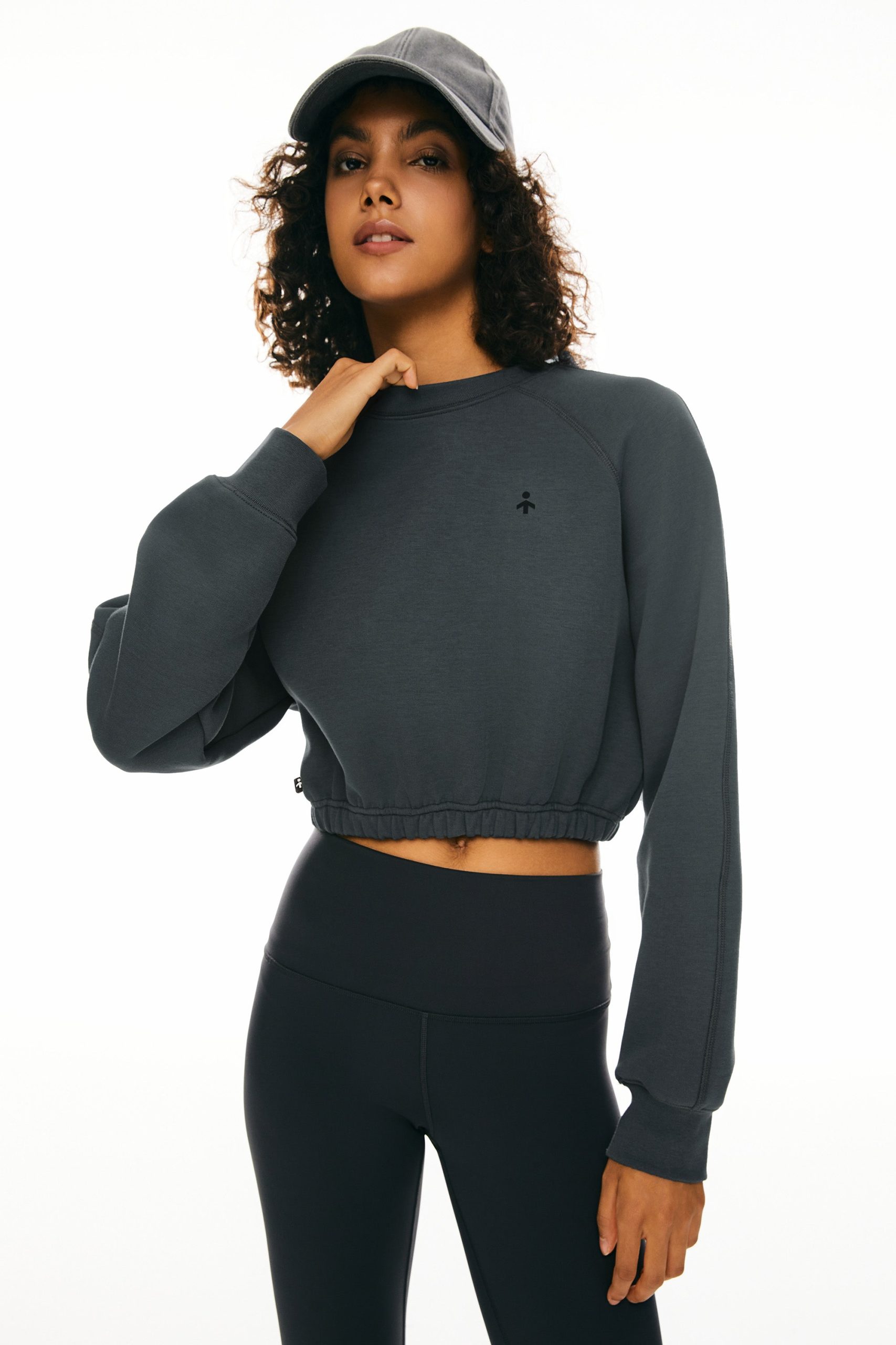 Oversized Cropped Sweatshirt Long Sleeve - Image 2