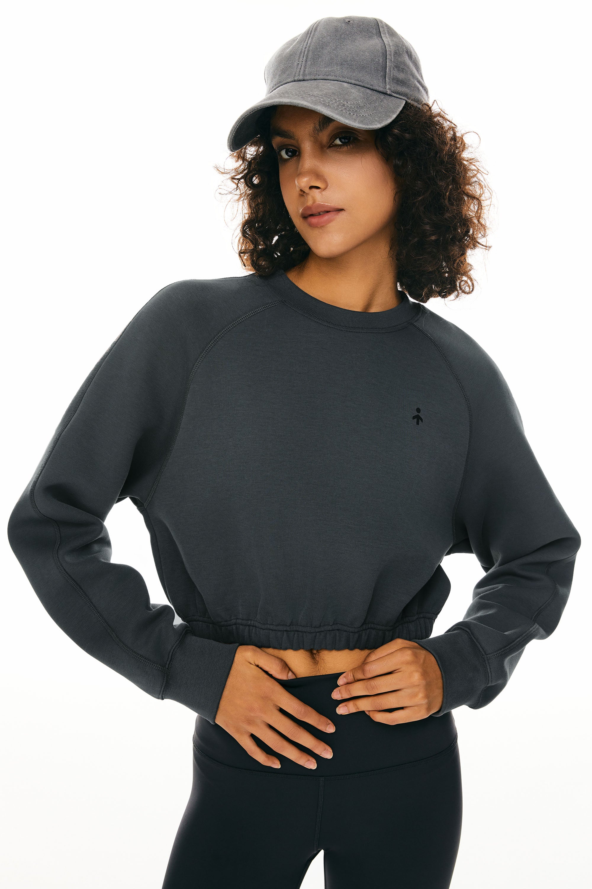 Oversized Cropped Sweatshirt Long Sleeve - Image 5