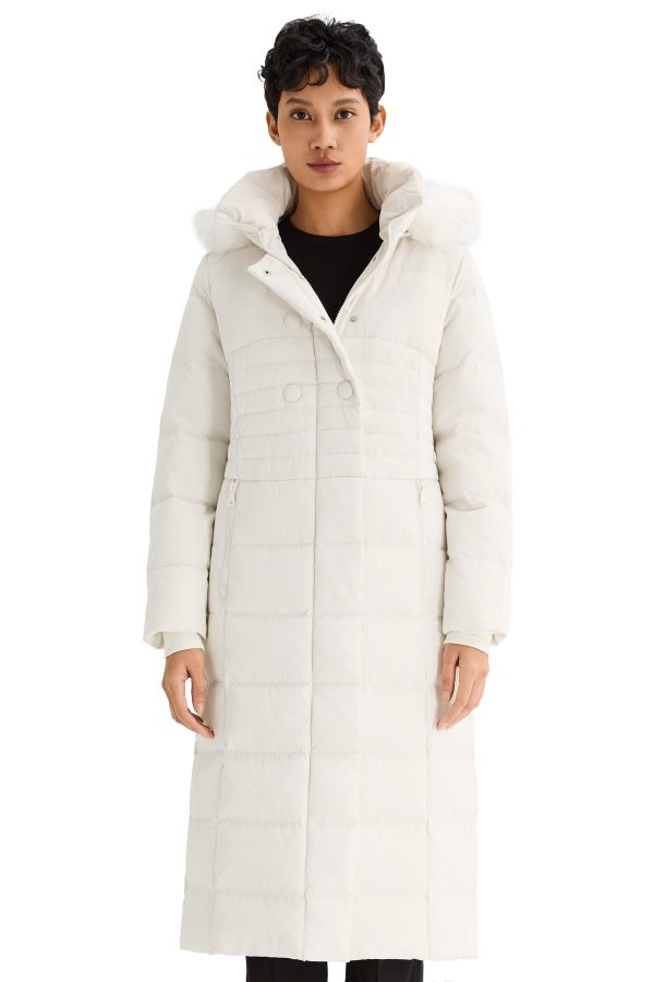 Long Puffer Down Coat with Hood Fur - Image 41