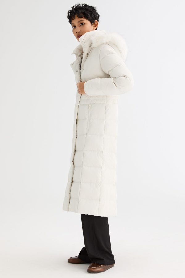 Long Puffer Down Coat with Hood Fur - Image 37