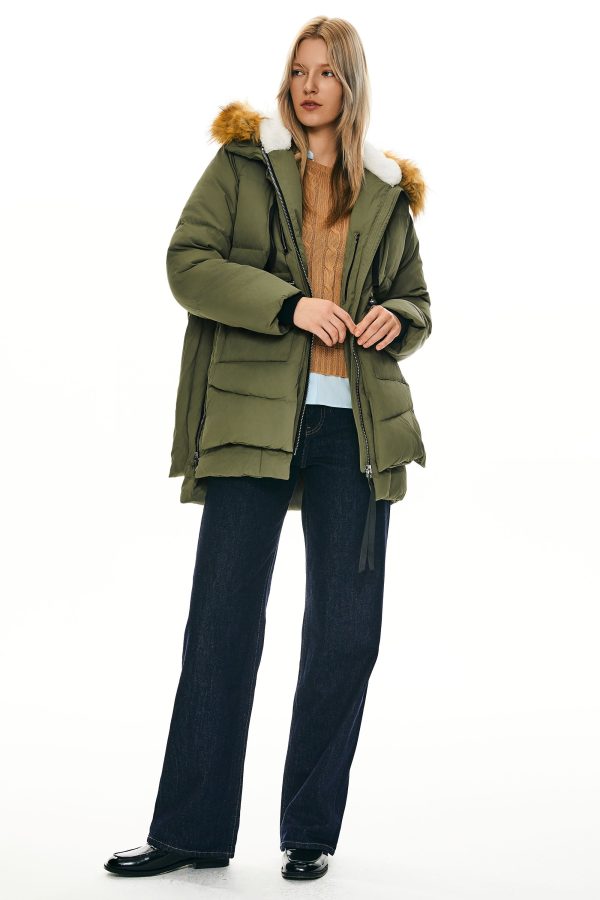 092 Classics Thickened Down Jacket with Faux Fur Hood - Image 12