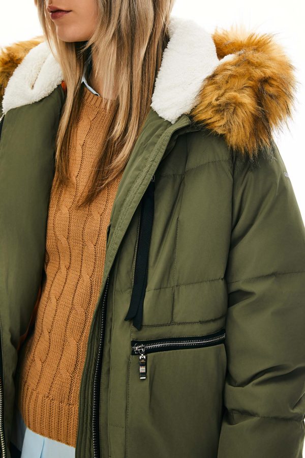 092 Classics Thickened Down Jacket with Faux Fur Hood - Image 14
