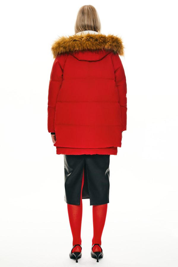 092 Classics Thickened Down Jacket with Faux Fur Hood - Image 5