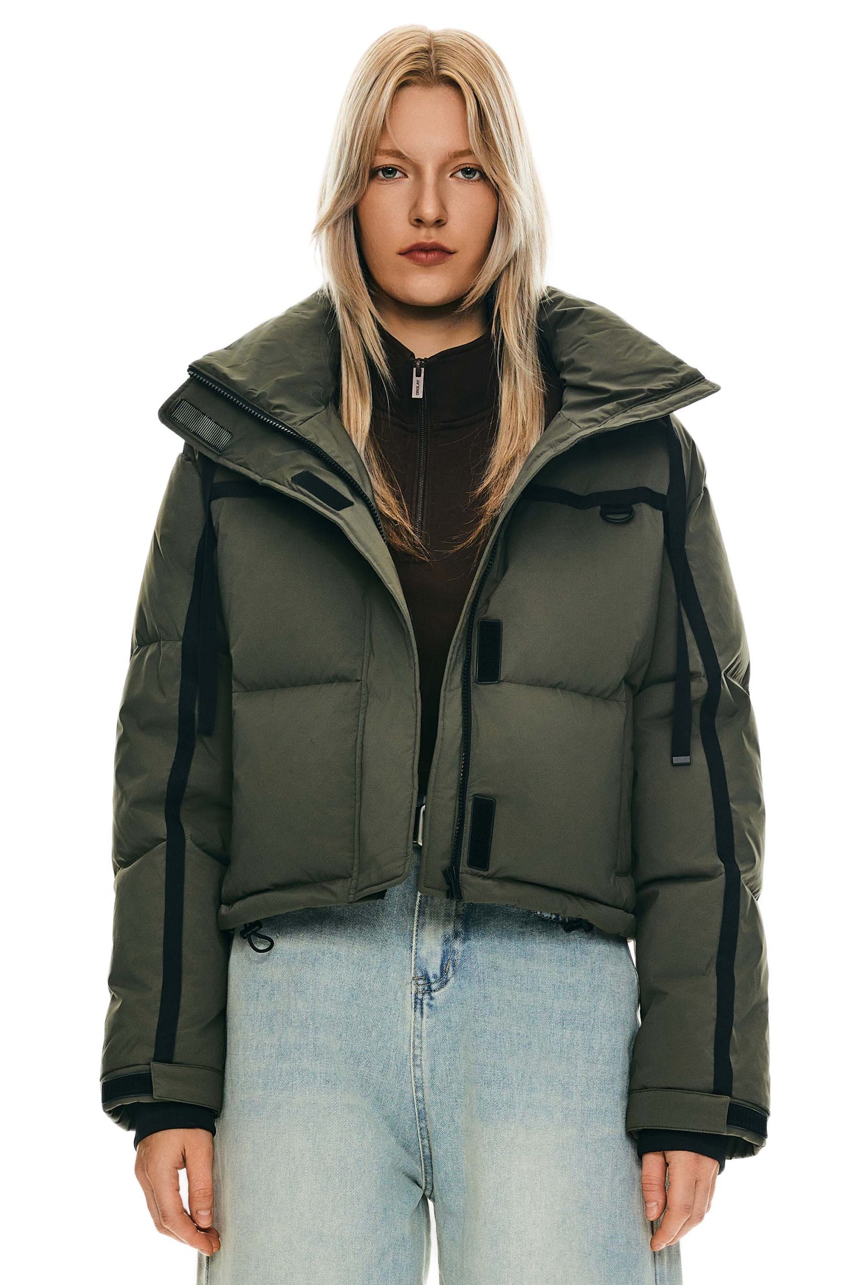 Winter Quilted Hooded Cropped Down Puffer Jacket - Image 2