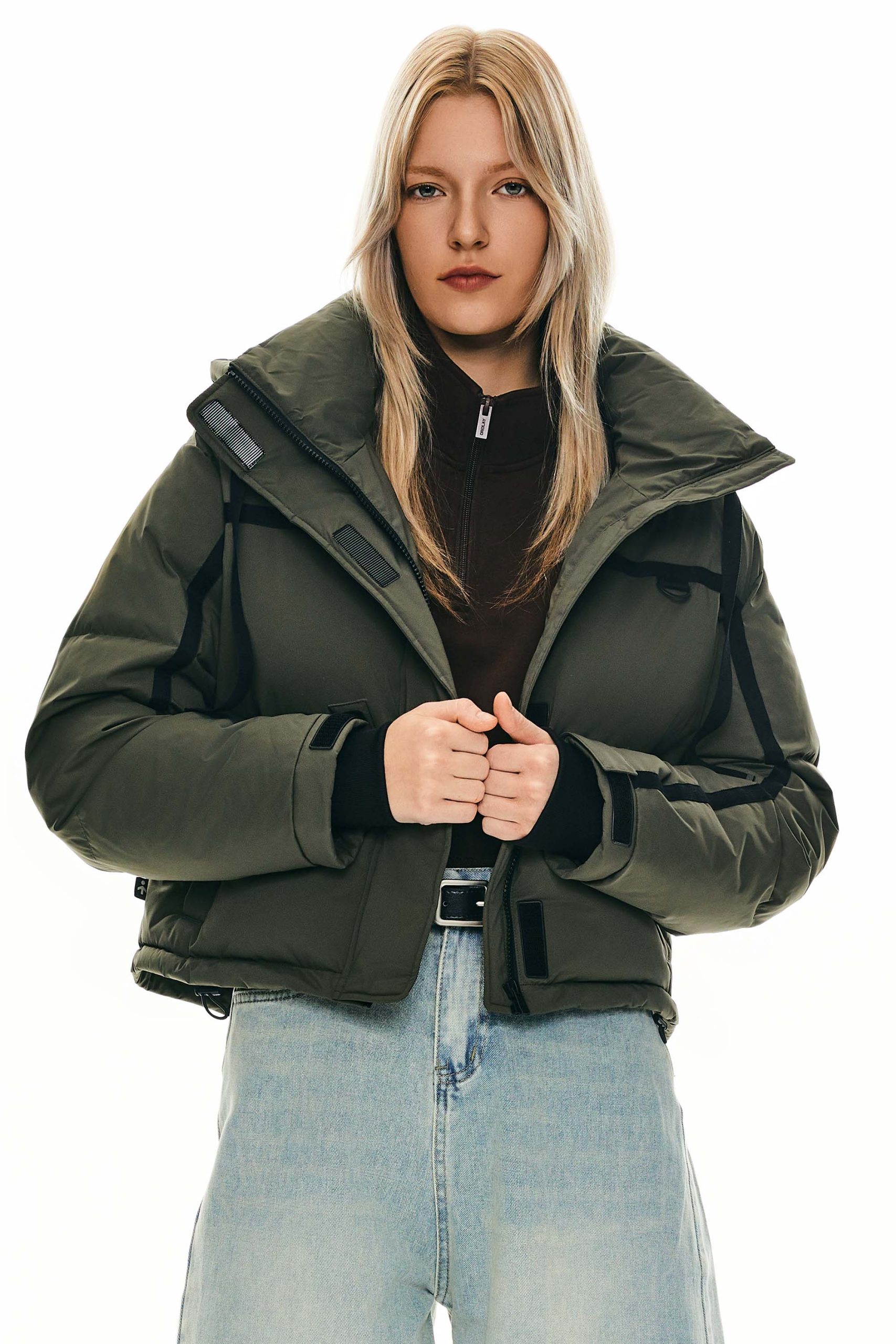 Winter Quilted Hooded Cropped Down Puffer Jacket - Image 4