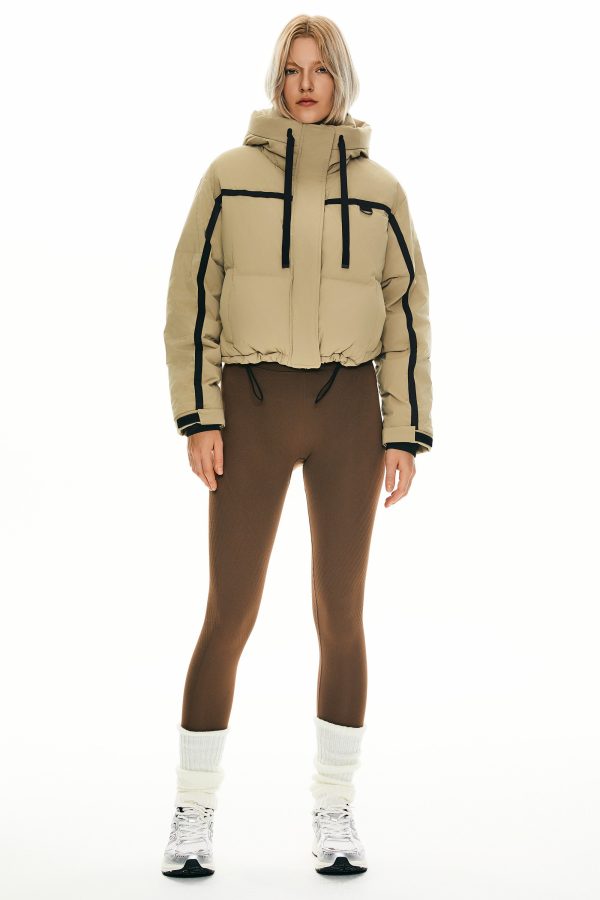 Winter Quilted Hooded Cropped Down Puffer Jacket - Image 14