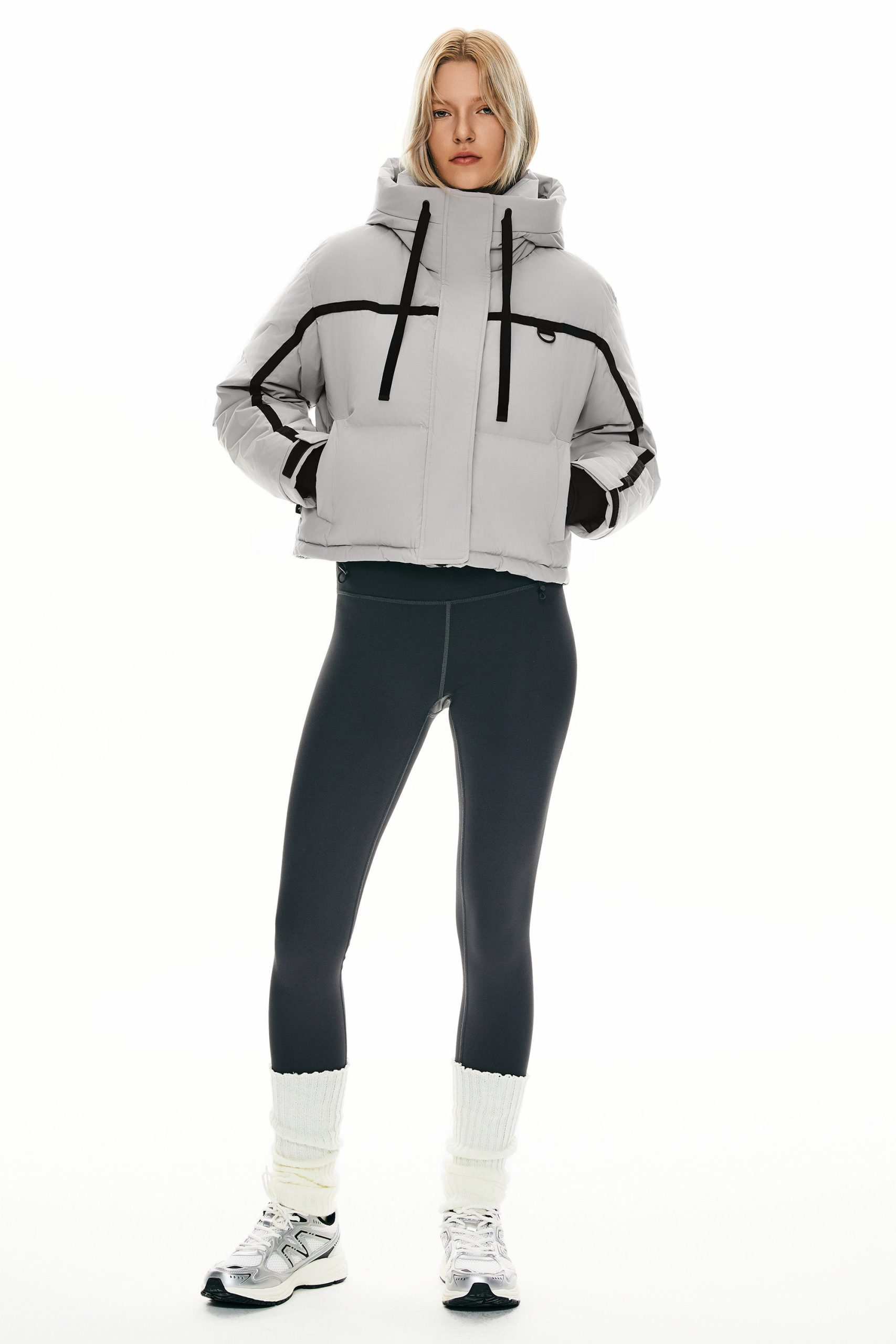 Winter Quilted Hooded Cropped Down Puffer Jacket - Image 17