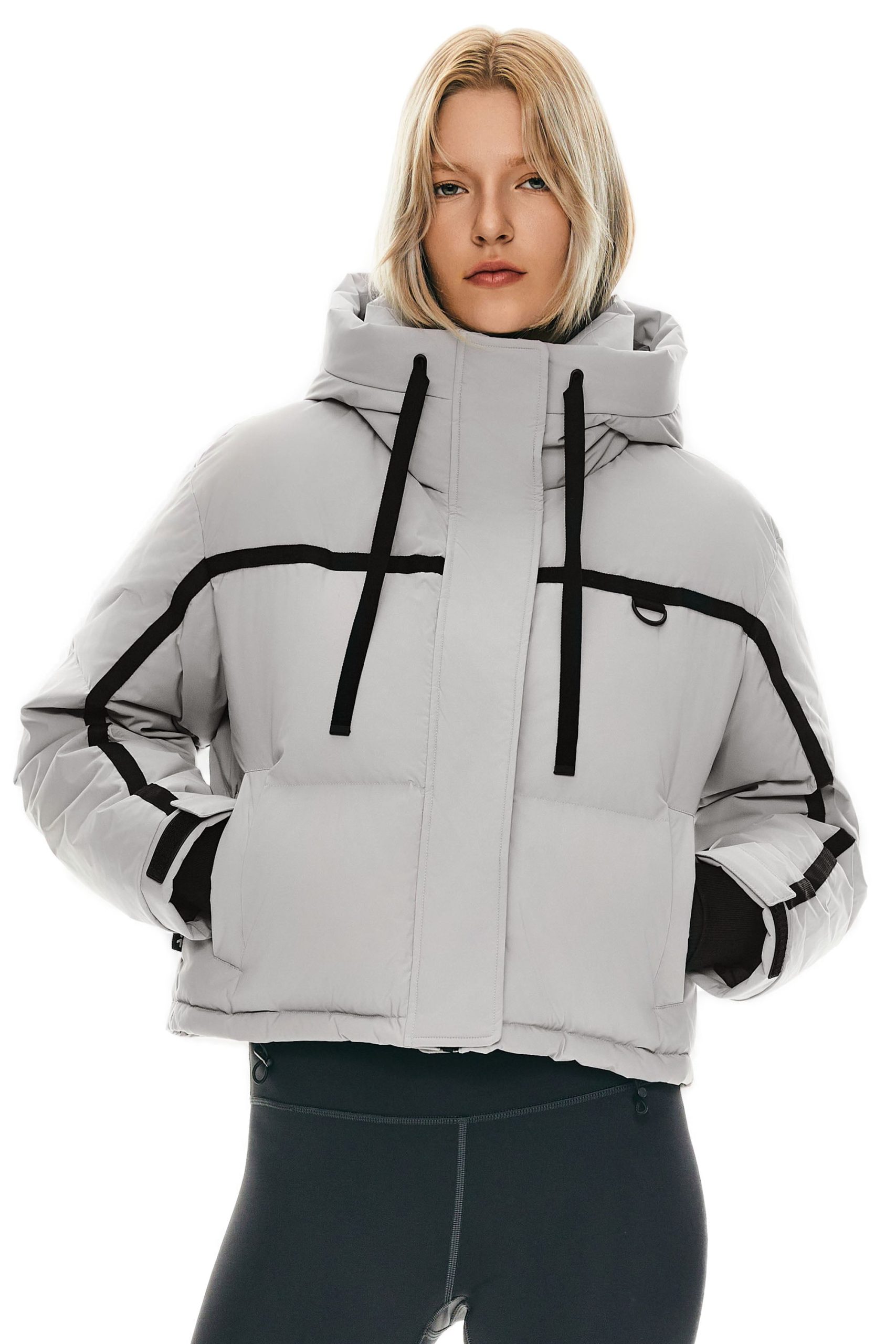 Winter Quilted Hooded Cropped Down Puffer Jacket - Image 18