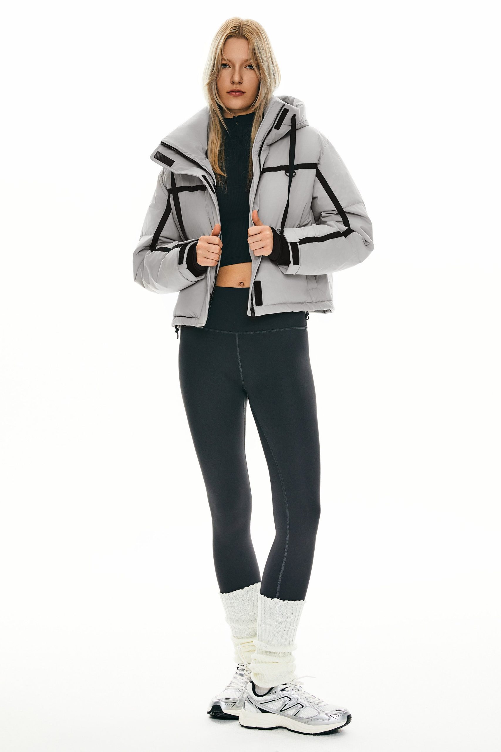 Winter Quilted Hooded Cropped Down Puffer Jacket - Image 19